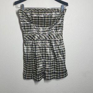 Topshop gingham strapless romper